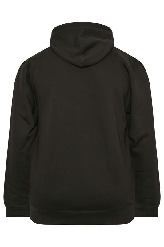 KAM Big & Tall Black California Zip Through Hoodie | BadRhino 2