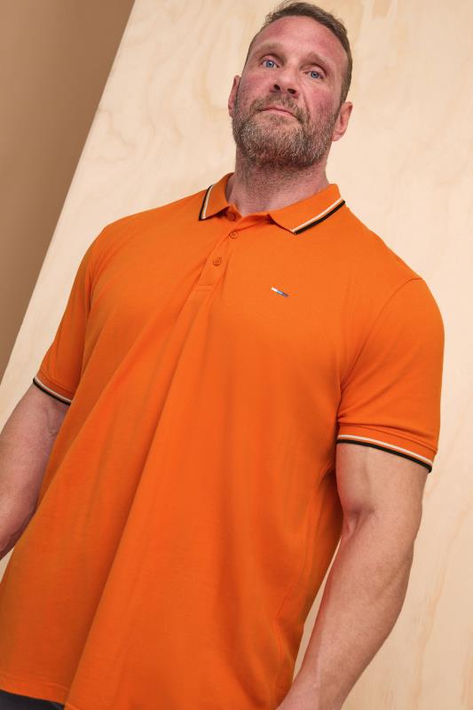 Men's  BadRhino Big & Tall Orange Tipped Polo Shirt