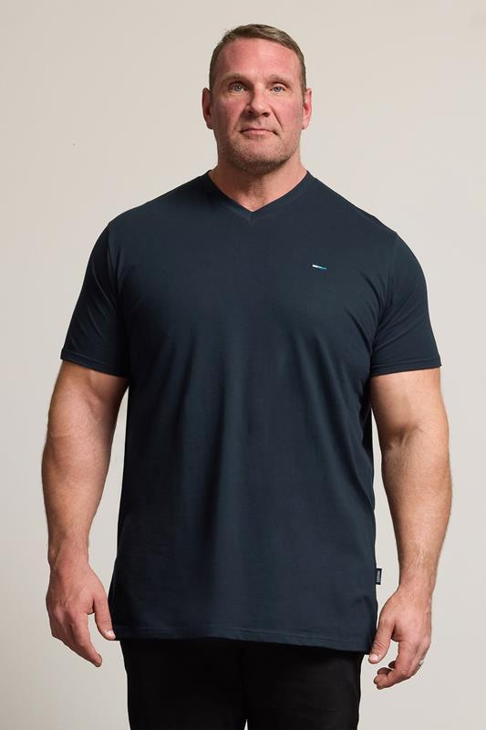 Men's  BadRhino Big & Tall Navy Blue Extra Long V-Neck T-Shirt