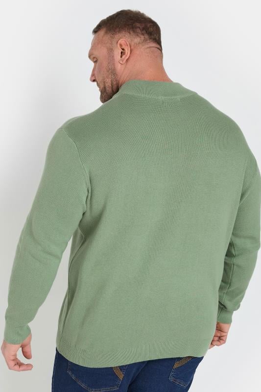 BadRhino Big & Tall Green Milano Quarter Zip Jumper | BadRhino 2