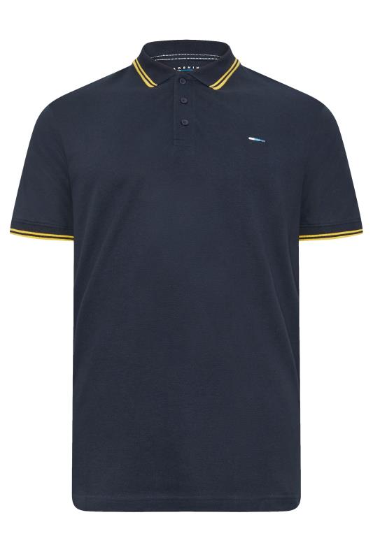 BadRhino Big & Tall Navy Tipped Short Sleeve Polo Shirt | BadRhino 4