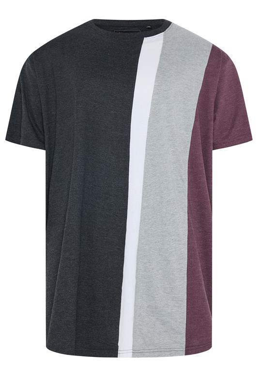  KAM Big & Tall Charcoal Grey Stripe T-Shirt