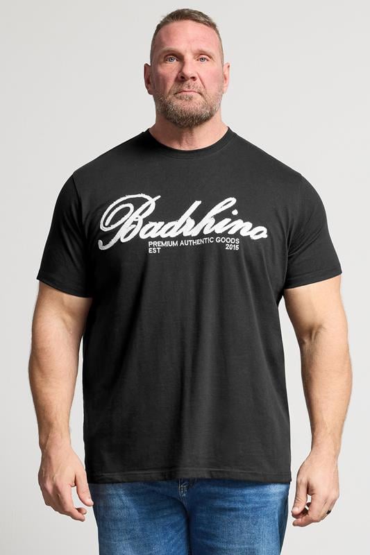 Men's  BadRhino Big & Tall Black Embroidered Script T-Shirt