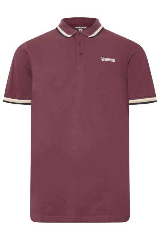 Men's  LAMBRETTA Big & Tall Burgundy Red Tipped Polo Shirt