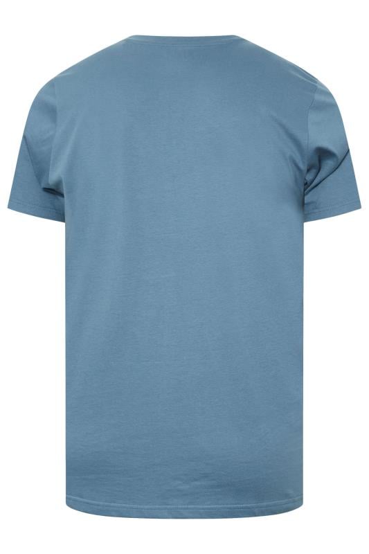 BadRhino Big & Tall Light Blue Abstract Mountain Print T-Shirt 4