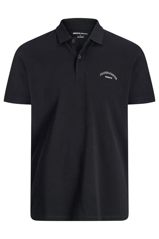 Men's  JACK & JONES Big & Tall Black Archive Polo Shirt