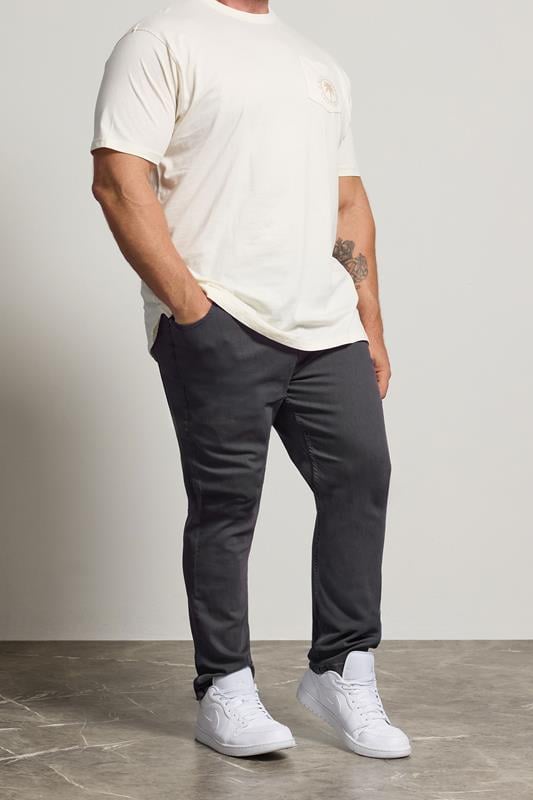 KAM Big & Tall Charcoal Grey Stretch Jeans