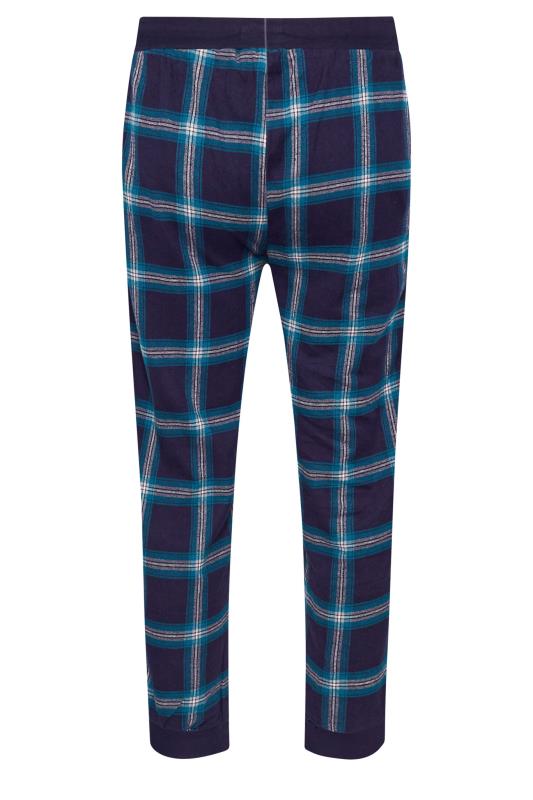 BadRhino Big & Tall Blue Check Print Pyjama Trousers | BadRhino 2