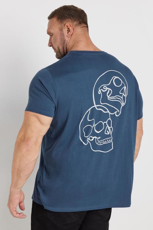 BadRhino Big & Tall Blue Skull Print Graphic T-Shirt | BadRhino 3