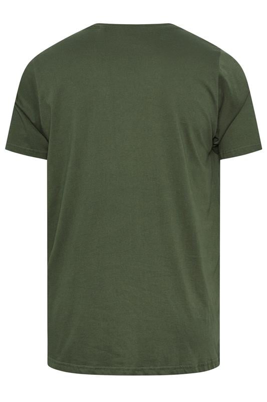  BadRhino Big & Tall Khaki Green Skull & Crossbones Graphic T-Shirt | BadRhino 2