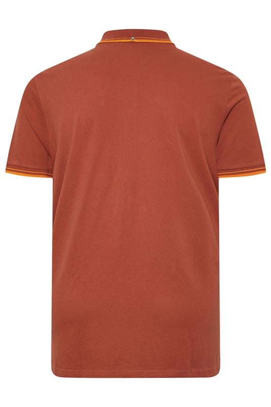 Ben Sherman Big & Tall Burnt Orange Signature Pique Polo Shirt | BadRhino 2