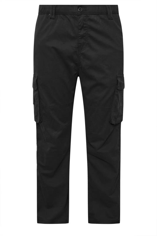 KAM Big & Tall Black Stretch Cargo Trousers | BadRhino 4