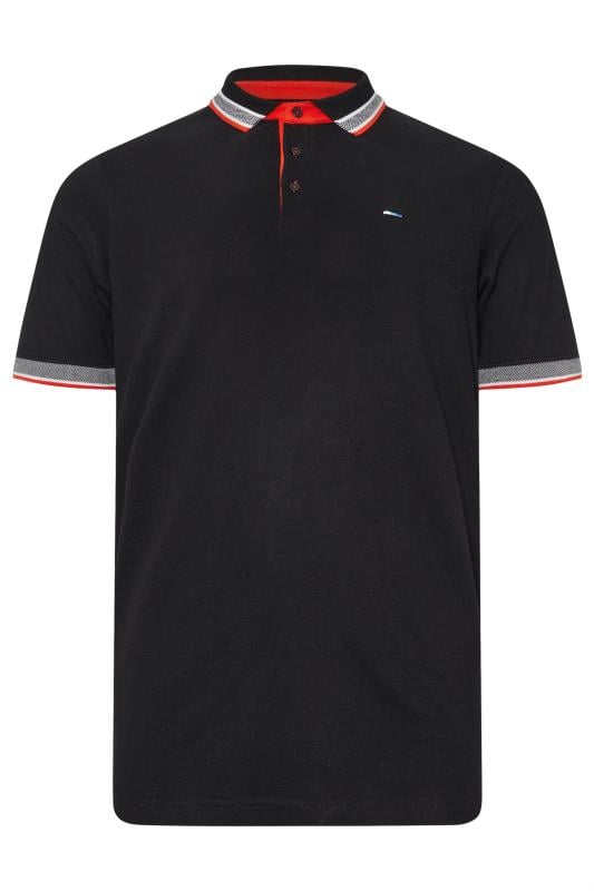 BadRhino Big & Tall Black Neon Tipped Polo Shirt | BadRhino 4