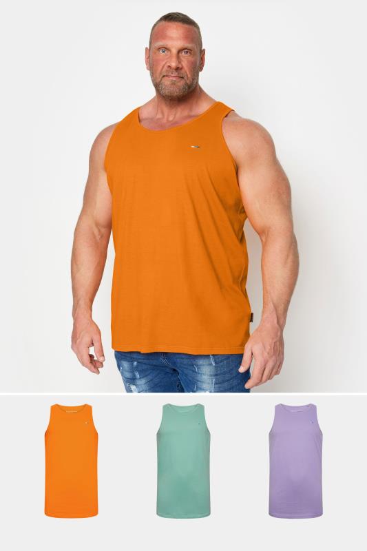 Men's  BadRhino Violet Purple/Mineral Blue/Orange 3 Pack Vests