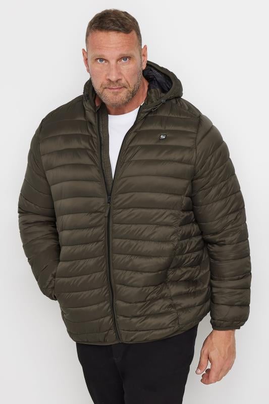 BLEND Big & Tall Brown Romsey Hooded Puffer Jacket | BadRhino 1