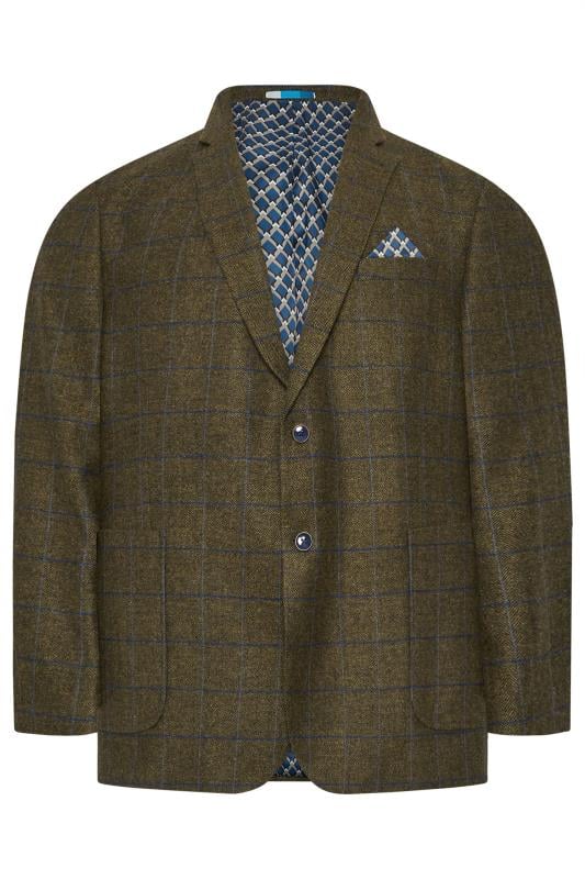 BadRhino Big & Tall Brown Tweed Checked Suit Jacket | BadRhino 3