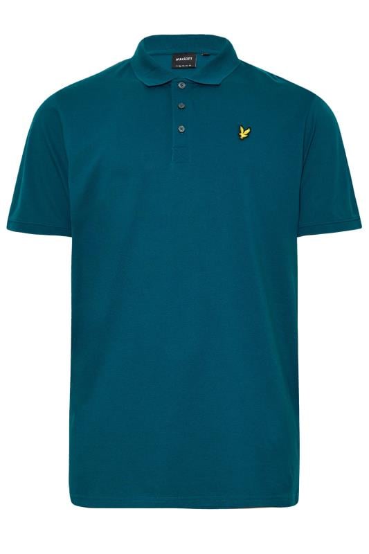 LYLE & SCOTT Teal Blue Logo Polo Shirt | BadRhino 3