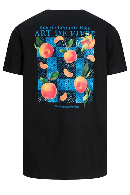 JACK & JONES Big & Tall Black 'Art De Vivre' T-Shirt | BadRhino  2