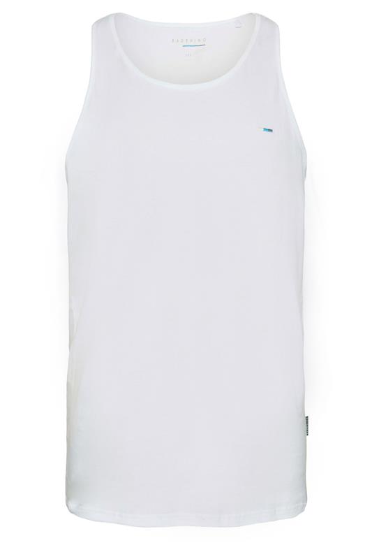 BadRhino Big & Tall White Extra Long Plain Vest Top | BadRhino 5