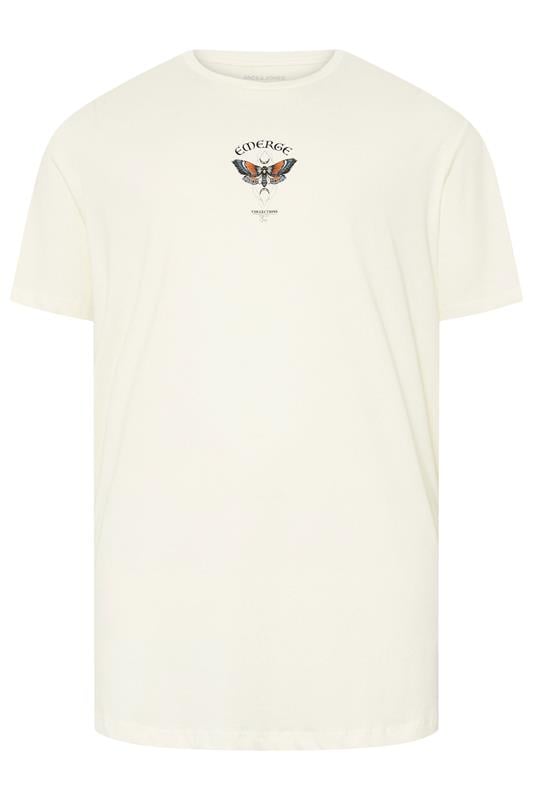 JACK & JONES Big & Tall Antique White Graphic T-Shirt | BadRhino 1