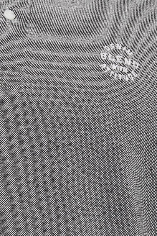 BLEND Big & Tall Grey Logo Polo Shirt | BadRhino 3