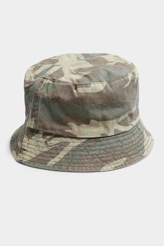 Men's  BadRhino Khaki Green Camo Print Reversible Bucket Hat