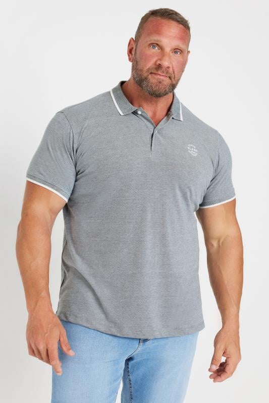 Men's  BLEND Big & Tall Light Grey Logo Polo Shirt