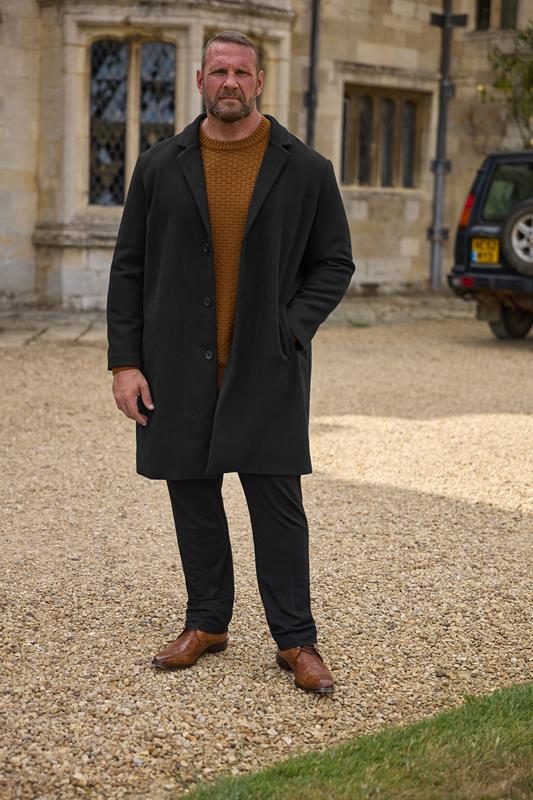 Men's  BadRhino Big & Tall Black Formal Overcoat
