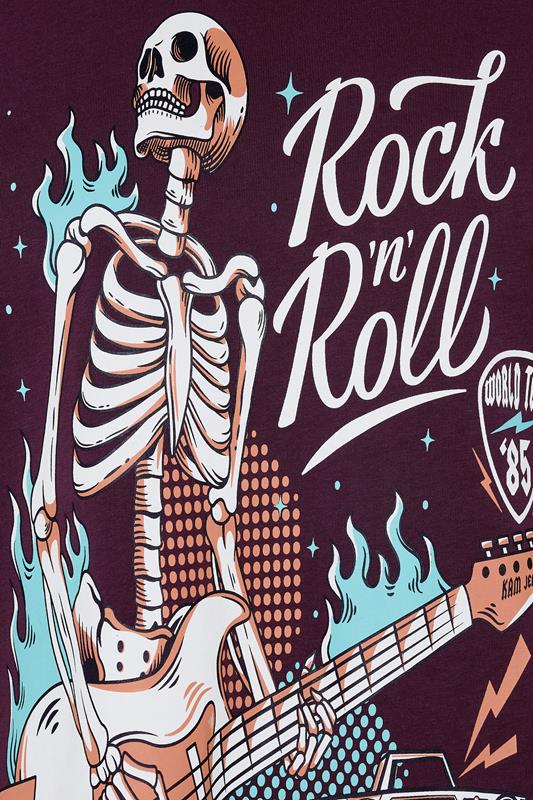 KAM Big & Tall Purple Rock N Roll Skeleton Print T-Shirt | BadRhino 3