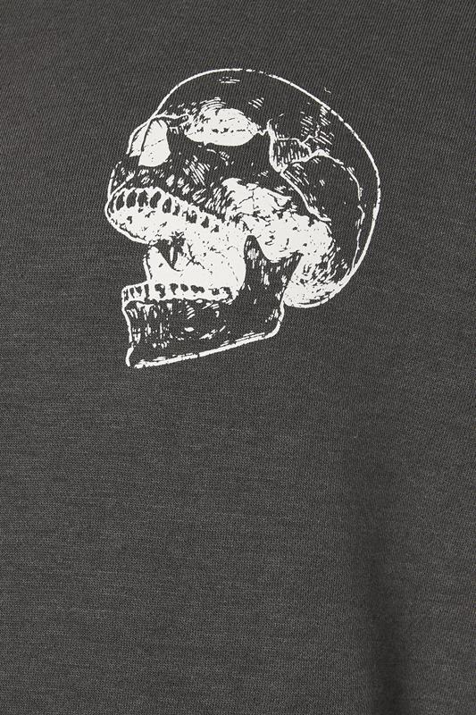BadRhino Big & Tall Ebony Grey Skull Print Hoodie | BadRhino 4