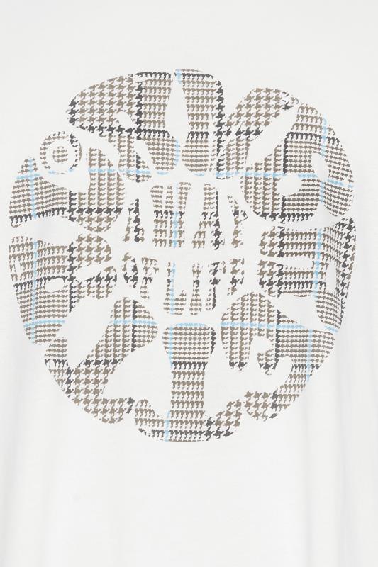 LAMBRETTA Big & Tall White 'Lambretta' Circle Print Slogan T-Shirt | BadRhino 4