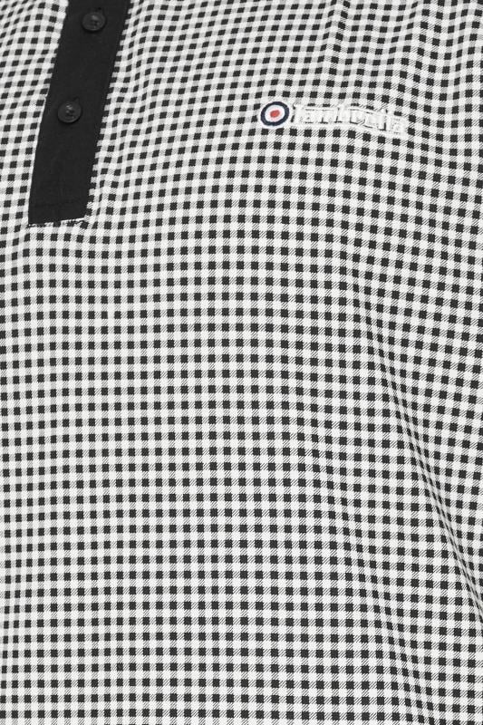 LAMBRETTA Big & Tall Black Gingham Print Polo Shirt | BadRhino 3