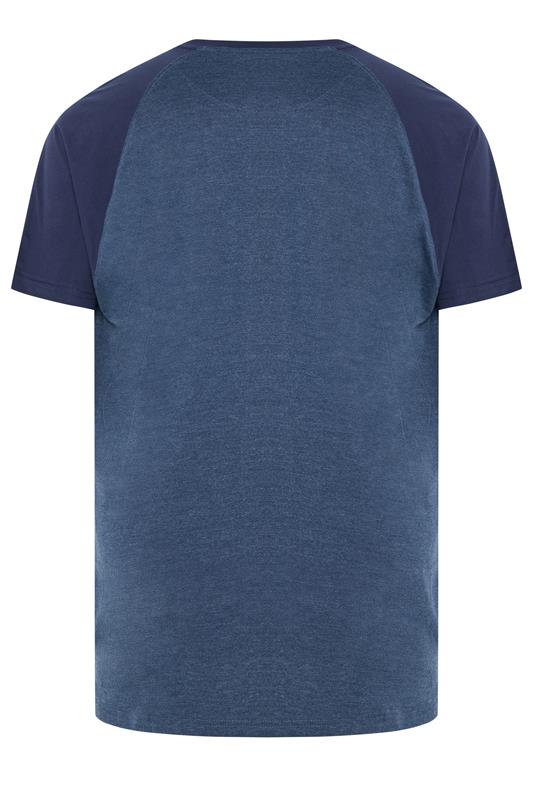 KAM Big & Tall Navy Blue Raglan Graphic Print T-Shirt | BadRhino 2