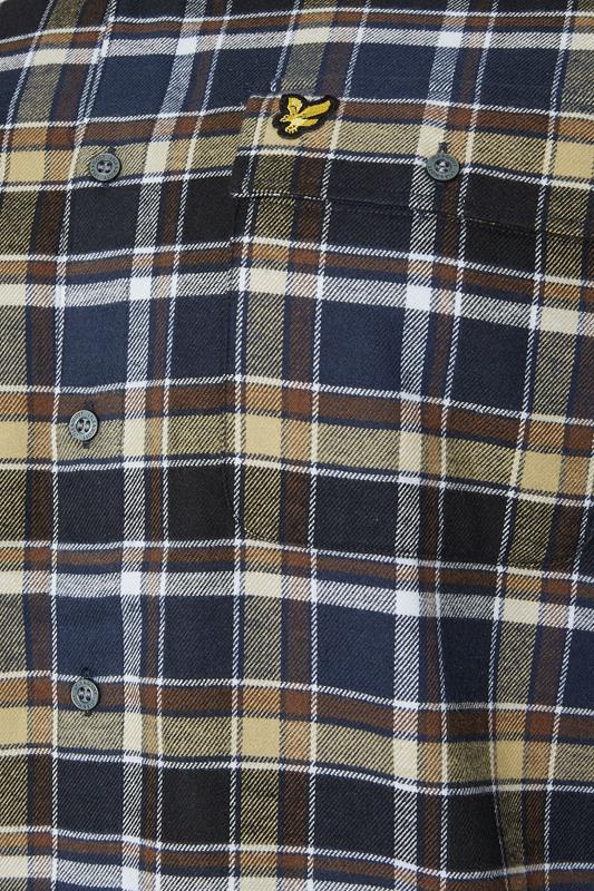 LYLE & SCOTT Big & Tall Blue & Green Brushed Cotton Check Shirt | BadRhino 3