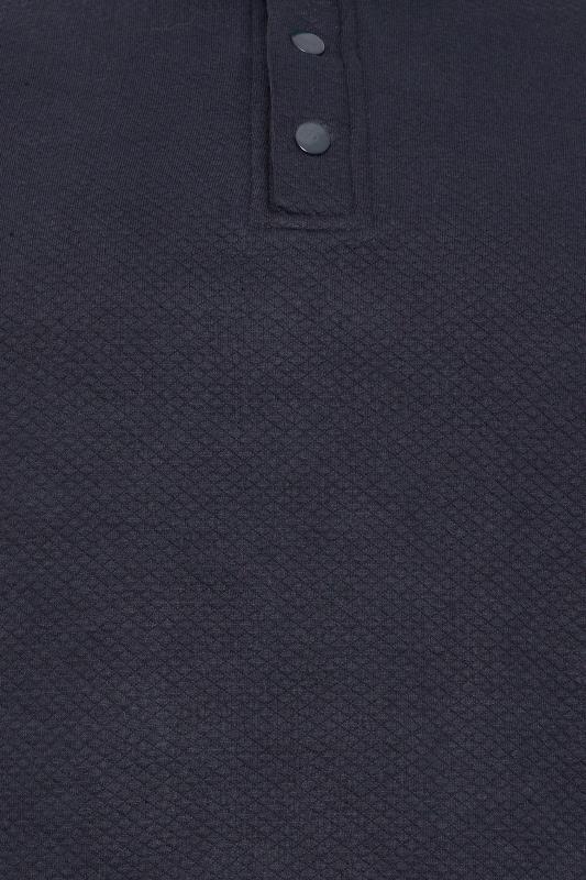 BadRhino Big & Tall Navy Blue Diamond Quilted Button Sweatshirt | BadRhino 2