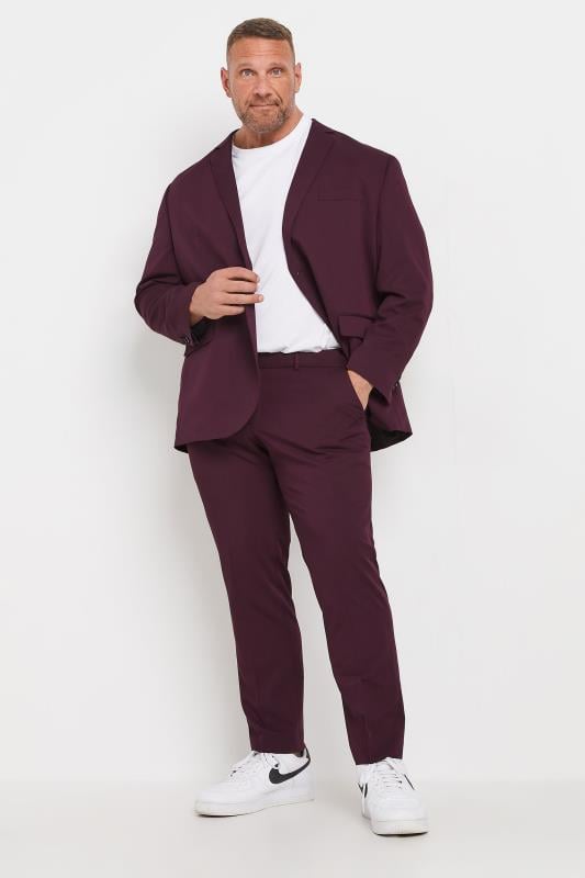 JACK & JONES Big & Tall Wine Red 'Franco' Suit | BadRhino 1