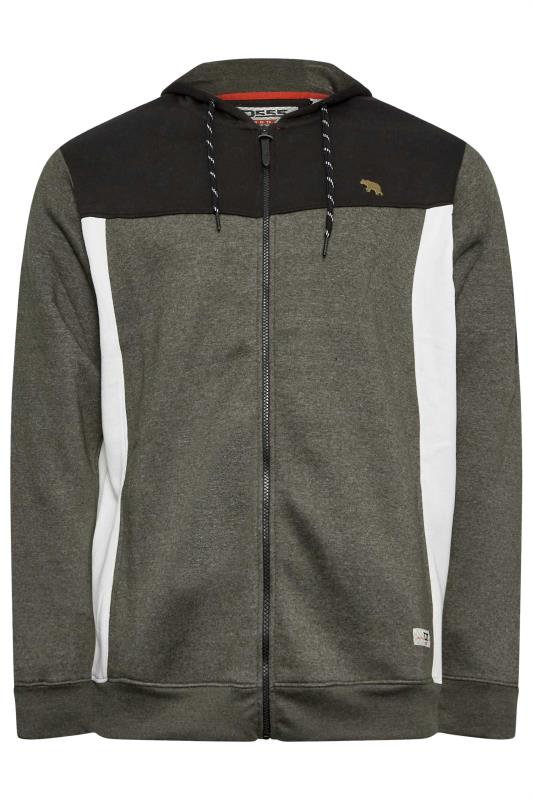 D555 Big & Tall Black & Grey Full Zip Hoodie | BadRhino 2