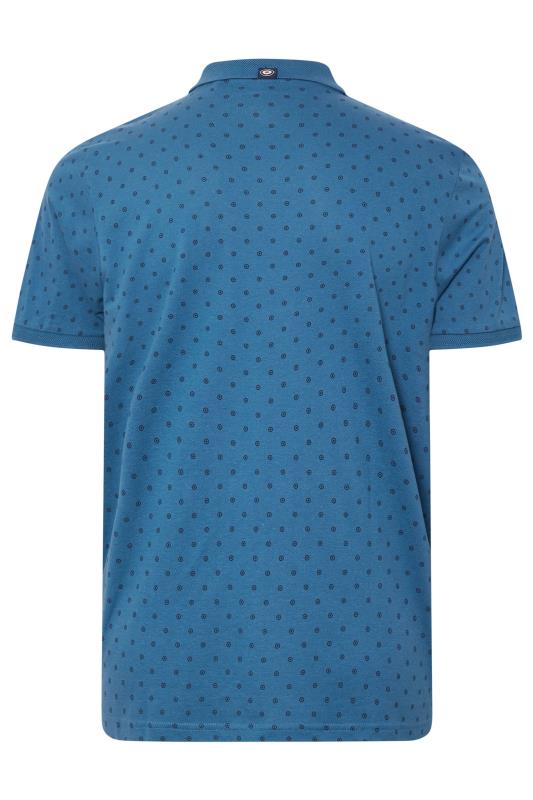 LAMBRETTA Big & Tall Blue Target Print Premium Polo Shirt | BadRhino 2