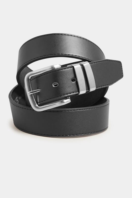 Men's  D555 Black & Silver Buckle Belt