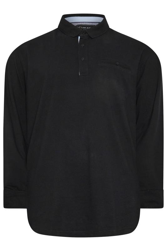 KAM Big & Tall Black Pique Polo Shirt | BadRhino 3