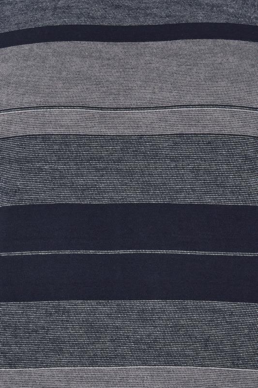 BadRhino Big & Tall Navy Blue Colourblock Stripe T-Shirt | BadRhino 2