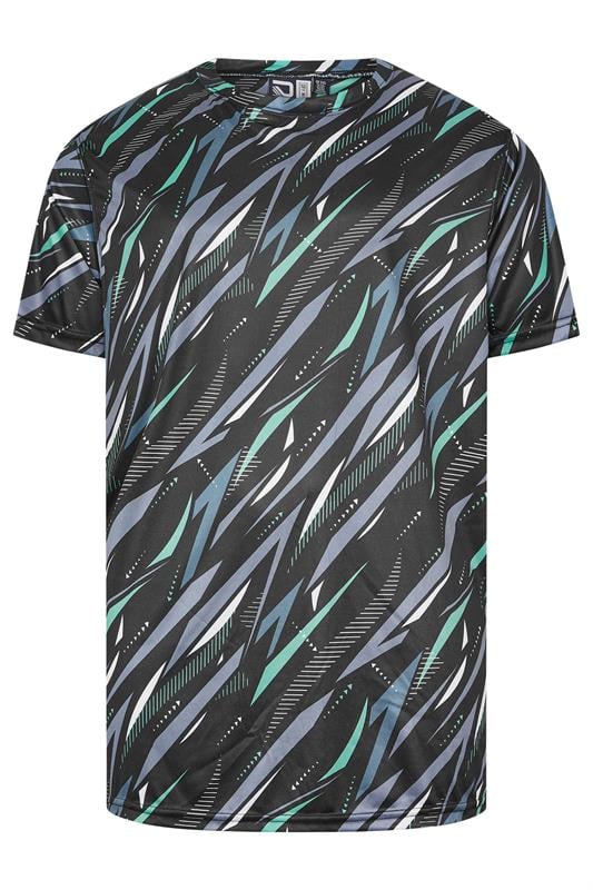 D555 Big & Tall Black Lightweight All Over Print T-Shirt | BadRhino 1