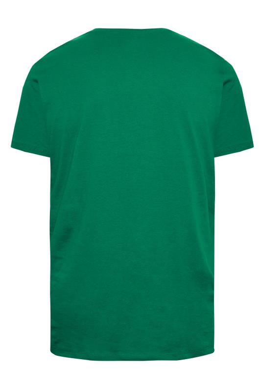 JACK & JONES Big & Tall Bright Green Printed Crew Neck T-Shirt | BadRhino 4