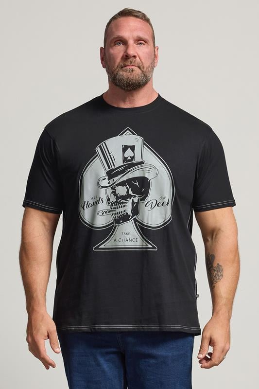  KAM Big & Tall Black Ace of Spades Skull T-Shirt