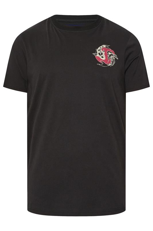 Men's  BadRhino Big & Tall Black Japanese Koi Graphic T-Shirt