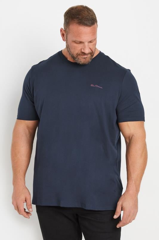 BEN SHERMAN Big & Tall Navy Signature T-Shirt | BadRhino 1