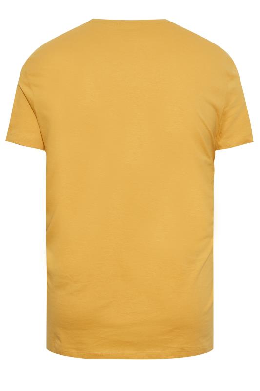 JACK & JONES Big & Tall 3 PACK Yellow & Blue Logo T-Shirts | BadRhino 6
