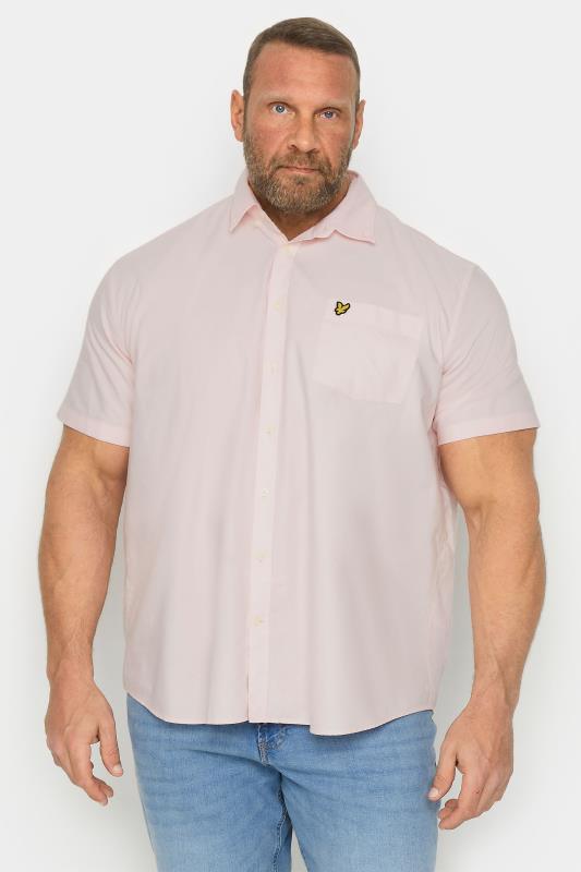 LYLE & SCOTT Big & Tall Pink Short Sleeve Oxford Shirt | BadRhino 1
