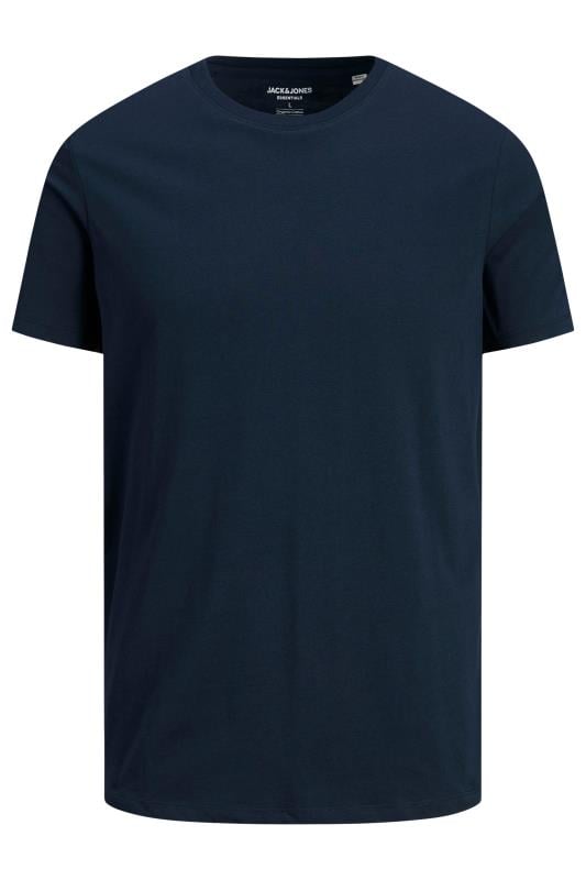 JACK & JONES Big & Tall Navy Blue Basic T-Shirt | BadRhino 1