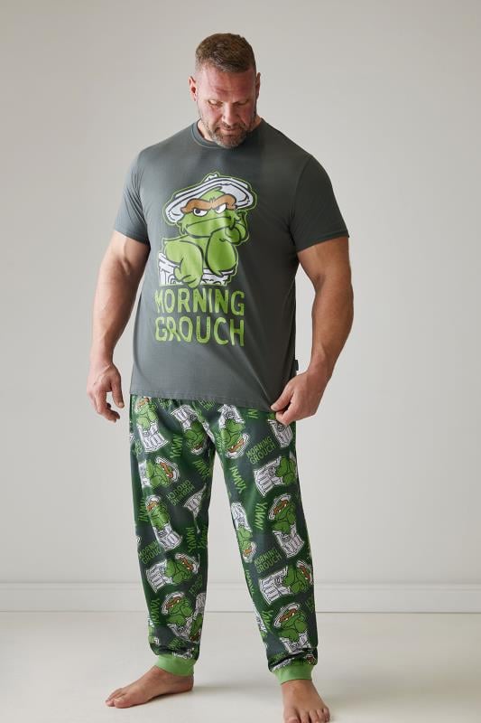 Men's  BadRhino Black & Green Grouch Pyjama Set